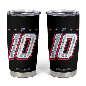 Football Quarterback Number 10 Tumbler Cup Sport Lover Gift For NEF TS12 Black Print Your Wear