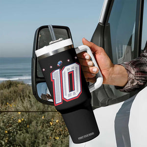 Football Quarterback Number 10 Tumbler With Handle Sport Lover Gift For NEF TS12 Print Your Wear