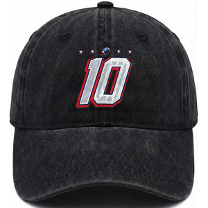 Football Quarterback Number 10 Washed Cotton Baseball Cap Sport Lover Gift For NEF TS12 Print Your Wear