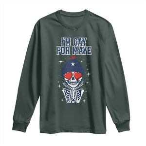 I Am Gay For Maye Long Sleeve Shirt Funny QB Football Fan Gift TS12 Dark Forest Green Print Your Wear