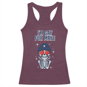 I Am Gay For Maye Racerback Tank Top Funny QB Football Fan Gift TS12 Maroon Print Your Wear