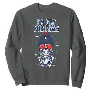 I Am Gay For Maye Sweatshirt Funny QB Football Fan Gift TS12 Dark Heather Print Your Wear