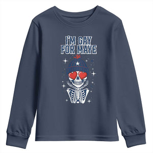 I Am Gay For Maye Youth Sweatshirt Funny QB Football Fan Gift TS12 Navy Print Your Wear