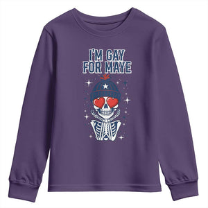 I Am Gay For Maye Youth Sweatshirt Funny QB Football Fan Gift TS12 Purple Print Your Wear
