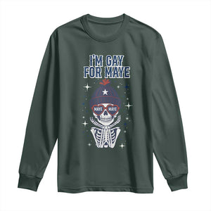 I Am Gay For Maye Long Sleeve Shirt Funny QB Sport Fan TS12 Dark Forest Green Print Your Wear