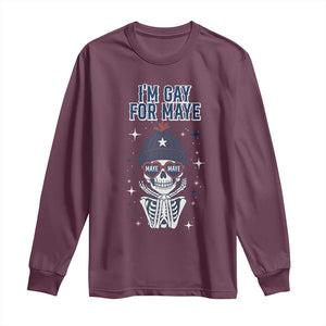 I Am Gay For Maye Long Sleeve Shirt Funny QB Sport Fan TS12 Maroon Print Your Wear