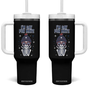 I Am Gay For Maye Tumbler With Handle Funny QB Sport Fan TS12 One Size: 40 oz Black Print Your Wear