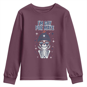 I Am Gay For Maye Youth Sweatshirt Funny QB Sport Fan TS12 Maroon Print Your Wear