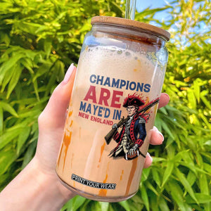 Champions Are Maye'd In NE Glass Can Funny QB Sport Fan TS12 White Print Your Wear