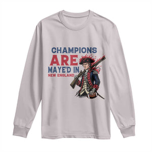 Champions Are Maye'd In New England Long Sleeve Shirt Funny QB Football Fan TS12 Ice Gray Print Your Wear