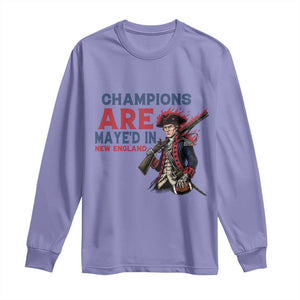Champions Are Maye'd In NE Long Sleeve Shirt Funny QB Sport Fan TS12 Violet Print Your Wear