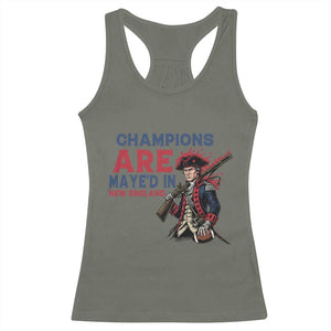 Champions Are Maye'd In NE Racerback Tank Top Funny QB Sport Fan TS12 Military Green Print Your Wear