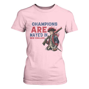 Champions Are Maye'd In NE T Shirt For Women Funny QB Sport Fan TS12 Light Pink Print Your Wear