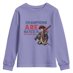 Champions Are Maye'd In NE Youth Sweatshirt Funny QB Sport Fan TS12 Violet Print Your Wear