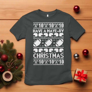 Have A Maye Ry Christmas T Shirt Funny Football Lover Xmas Gift TS12 Dark Heather Print Your Wear