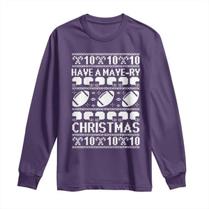 Have A Maye Ry Christmas Long Sleeve Shirt Funny Football Lover Xmas Gift TS12 Purple Print Your Wear