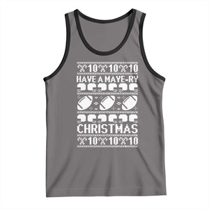 Have A Maye Ry Christmas Tank Top Funny Football Lover Xmas Gift TS12 Deep Heather Black Print Your Wear