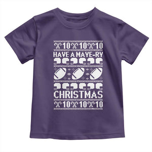 Have A Maye Ry Christmas Toddler T Shirt Funny Football Lover Xmas Gift TS12 Purple Print Your Wear