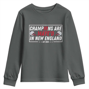 Champions Are Maye'd In NE Youth Sweatshirt FB Lover Gift TS12 Dark Heather Print Your Wear