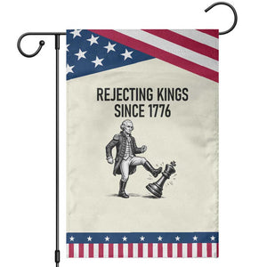 Rejecting Kings Since 1776 Garden Flag Funny George Washington TS12 Modern Beige Blue Print Your Wear