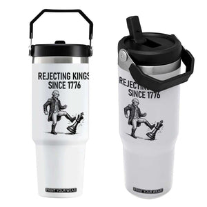Rejecting Kings Since 1776 Flip Straw Tumbler Funny George Washington TS12 One Size: 30 oz White Print Your Wear
