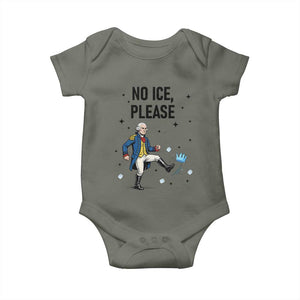 Funny George Washington Baby Onesie No Ice Please TS12 Military Green Print Your Wear