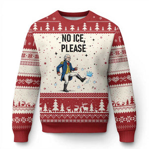 Funny George Washington Ugly Christmas Sweater No Ice Please TS12 Beige Red Print Your Wear