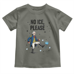 Funny George Washington Toddler T Shirt No Ice Please TS12 Military Green Print Your Wear