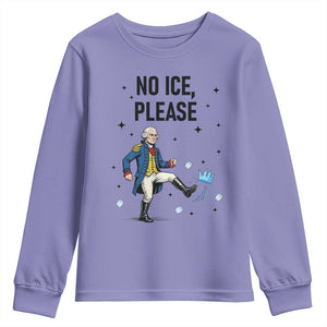 Funny George Washington Youth Sweatshirt No Ice Please TS12 Violet Print Your Wear
