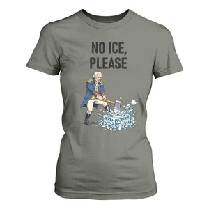 Funny George Washington Political Anti Ice Gift T Shirt For Women TS12 Military Green Print Your Wear