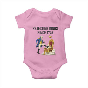 Funny George Washington Protest Baby Onesie Rejecting Kings Since 1776 TS12 Light Pink Print Your Wear