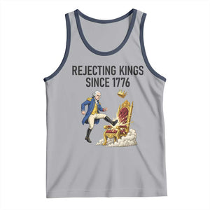 Funny George Washington Protest Tank Top Rejecting Kings Since 1776 TS12 Athletic Heather Navy Print Your Wear