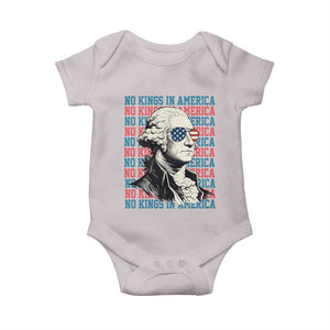Funny George Washington Protest Baby Onesie No Kings In America TS12 Ice Gray Print Your Wear