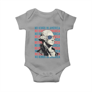 Funny George Washington Protest Baby Onesie No Kings In America TS12 Sport Gray Print Your Wear