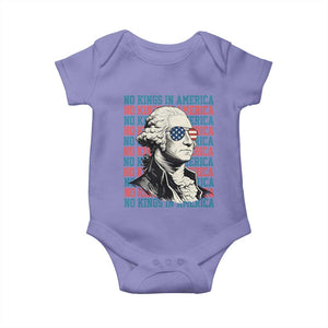 Funny George Washington Protest Baby Onesie No Kings In America TS12 Violet Print Your Wear
