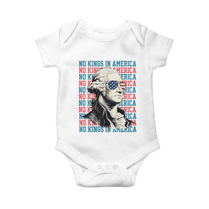 Funny George Washington Protest Baby Onesie No Kings In America TS12 White Print Your Wear