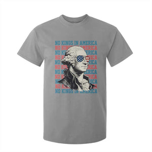 Funny George Washington Protest T Shirt For Kid No Kings In America TS12 Sport Gray Print Your Wear