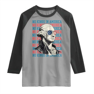 Funny George Washington Protest Raglan Shirt No Kings In America TS12 Sport Gray Black Print Your Wear