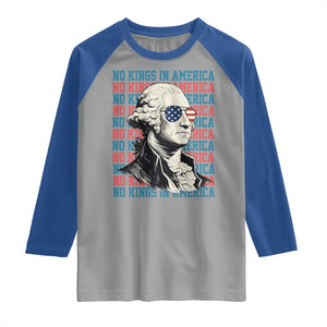Funny George Washington Protest Raglan Shirt No Kings In America TS12 Sport Gray Royal Print Your Wear