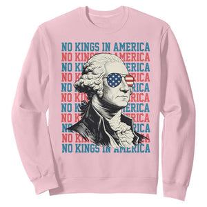 Funny George Washington Protest Sweatshirt No Kings In America TS12 Light Pink Print Your Wear
