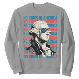 Funny George Washington Protest Sweatshirt No Kings In America TS12 Sport Gray Print Your Wear