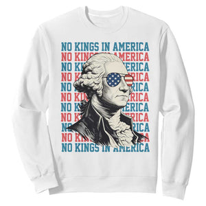 Funny George Washington Protest Sweatshirt No Kings In America TS12 White Print Your Wear