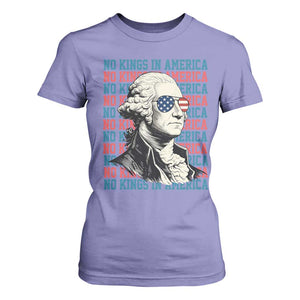 Funny George Washington Protest T Shirt For Women No Kings In America TS12 Violet Print Your Wear