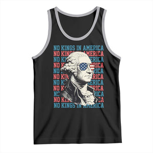 Funny George Washington Protest Tank Top No Kings In America TS12 Black Athletic Heather Print Your Wear