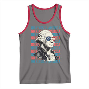 Funny George Washington Protest Tank Top No Kings In America TS12 Deep Heather Red Print Your Wear