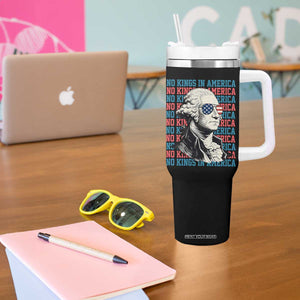 Funny George Washington Protest Tumbler With Handle No Kings In America TS12 Print Your Wear