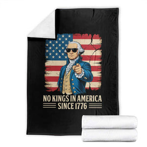 Patriotic George Washington Throw Blanket No Kings In America TS12 Black Print Your Wear