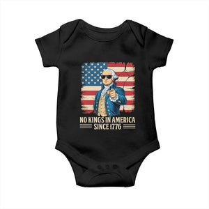 Patriotic George Washington Baby Onesie No Kings In America TS12 Black Print Your Wear