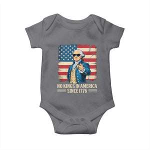 Patriotic George Washington Baby Onesie No Kings In America TS12 Charcoal Print Your Wear
