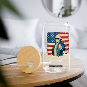 Patriotic George Washington Glass Can No Kings In America TS12 Print Your Wear